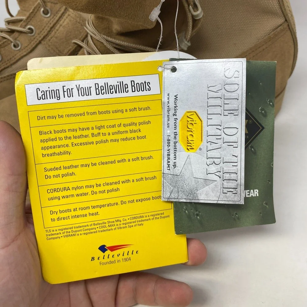 Belleville GORE-TEX Vibram Desert Sand Military Boots Size‎ 12.5R 303 108